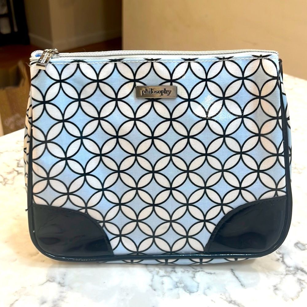 Philosophy Blue Travel Cosmetic Small Bag Makeup Bag Toiletry Case Travel